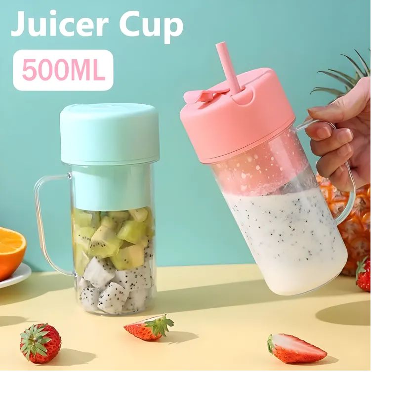 Portable Juicer Cup Portable Blender with Straw-500ml