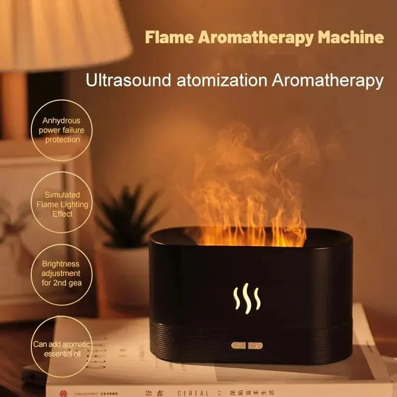 Flame Humidifier And Aroma Diffuser-Realistic Flame Effect Portable And Versatile