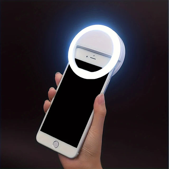 LED Selfie Ring Light Mobile Phone Clip-On Lamp